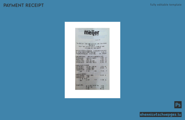 Meijer-Zahlungsscheck – Beispielvorschau
